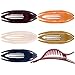RC ROCHE 6 Pcs Flat Hair Clips Big Claw for Thick Hair French Duckbill for Women No Slip Side Slide Curved Alligator Concord Strong Grip Hold Volume Lay Down Clamp, Large Classic Multicolor