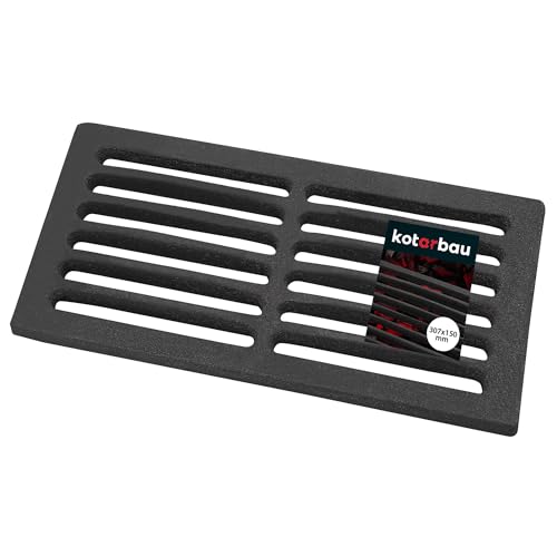 KOTARBAU® Rejilla de Hierro Fundido para Chimenea, 30,7 x 15 cm, Rejilla para Cenizas, Rejilla Rectangular para chimeneas, Estufas, Parilla Resistente
