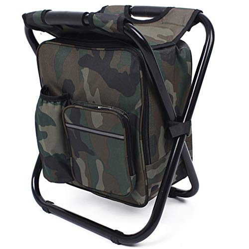 Zepin Inbesk Folding Camping Chair Stool Backpack, With Cooler Insulated Picnic Bag, Hiking Camo Ultralight Seat Table Bag Camping Gear For Outdoor Indoor Fishing Travel Beach Bbq (Camouflage) #TOP8