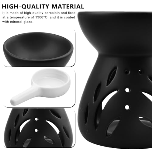2pcs quemador de vela de cerámica, quemadores de aceite esencial, quemador de aceite con cuchara de vela, lámpara de perfume lámpara aromática difusor de aroma para dormitorio, oficina, hogar - imagen 7