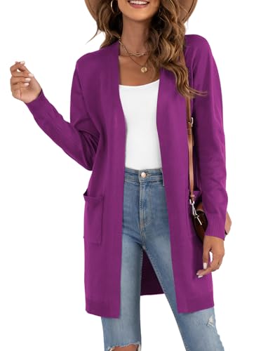 Image of VIISHOW Women's Classic Cardigans Long Sleeve Open Front Casual Knit Cardigan Sweaters Coat Soft Outwear