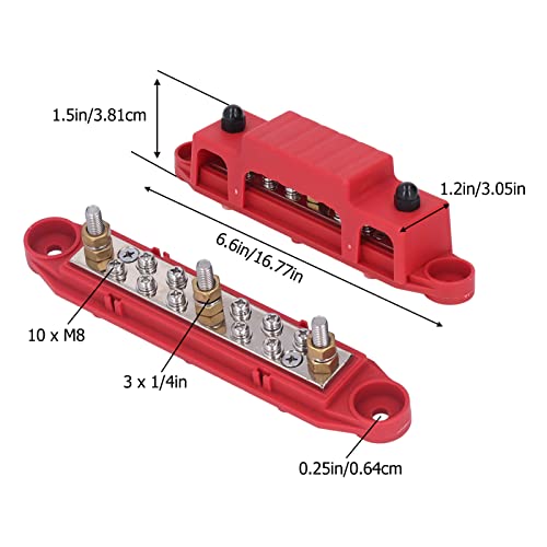 Barra de ônibus 150A, latão de liga de zinco, 3 parafusos de aço inoxidável, mantém os fios limpos b
