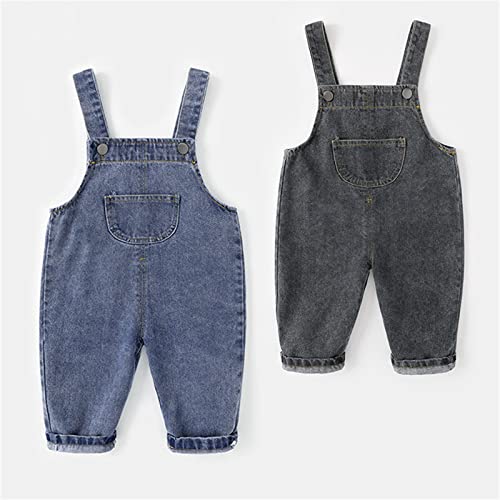 RNTOP Babies, Toddlers, and Boys' Denim Shorts Suspenders Jeans Pants Solid Adjustable Overalls Pant Casual Athletic Trouser