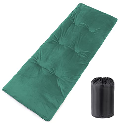 Camping Sleeping Pads - Soft Comfortable Thick Polyester Cot Pads for Adults - Lightweight Foldable Sleeping Cot Mattress Pads for Hiking Backpacking Traveling with Storage Bag (75 x 27 inches)