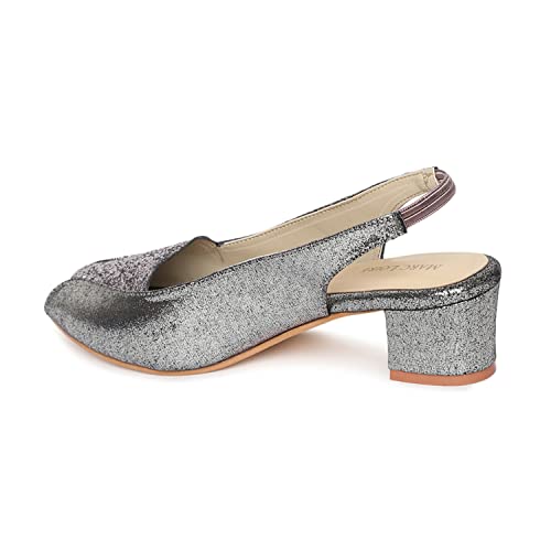Image of Marc Loire Women's Peep Toe Shimmer & Glitter Block Heel Fashion Sandals