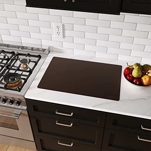 Image of GASARE, Set of 2, Extra Large, Thick, Silicone Mats for Kitchen Counter, Heat Resistant Mats, Countertop Protector, Non-Slip, Easy to Clean, 25 x 17 Inches x 1.4mm, Brown