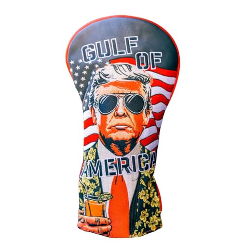 Gulf of America Premium Golf Club Headcover Quality Leather Hand-Made Funny Head Cover Style and Customize Your Golf Bag Tour Inspired Donald Trump Design (Driver)