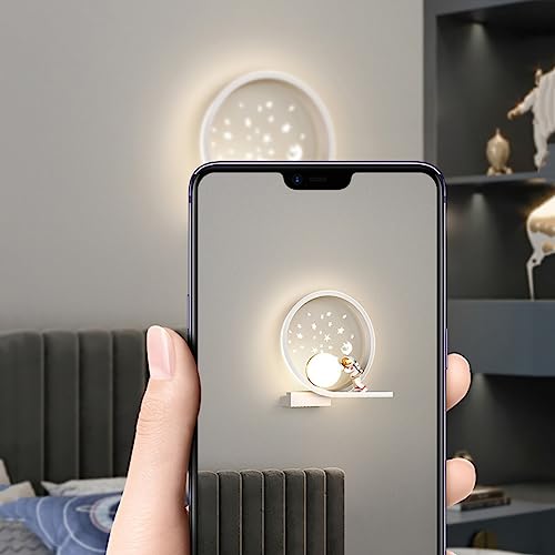 Lámpara de pared de luna de astronauta con proyector LED de estrellas para dormitorio 2