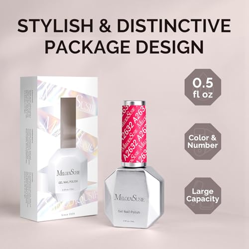 Image of MelodySusie Neon Pink Gel Nail Polish,0.5fl oz Nails Soak Off UV LED Bright Hot Pink Gel Polish Gift for Women Nail Art Manicure Salon DIY Nail Design Decoration at Home-A2632