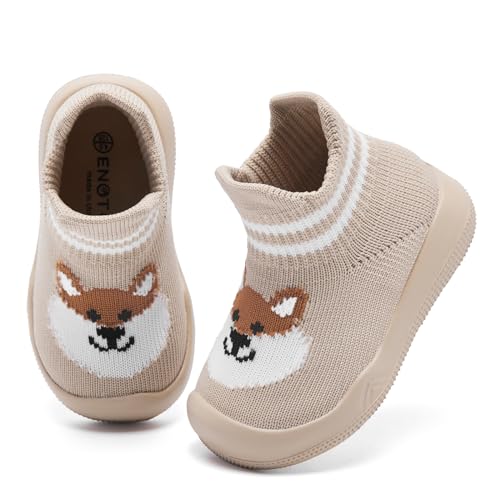 Image of Engtoy Baby Sock Shoes Baby Walking Shoes Infant Non-Slip Breathable Slippers with Soft Rubber Sole Baby Boys Girls Slip On Sneakers