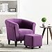 Tidyard Set de sillón con Taburete reposapiés 2 Piezas Tela Morado 100% Poliéster