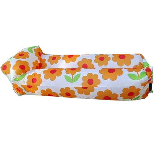 Rwoora Inflatable Couch for Camping,Inflatable Lounger Air Sofa Chair,Portable Festival Couch for Outdoor, Beach, Hiking, Picnics, Music Festivals (Sunflower)