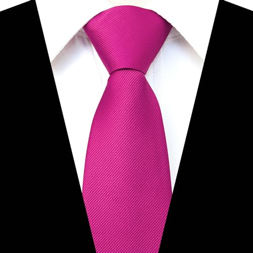 JEMYGINS 3.15" Hot Pink Pre-tied Tie Adjustable Zipper Necktie for Business and Wedding(31)