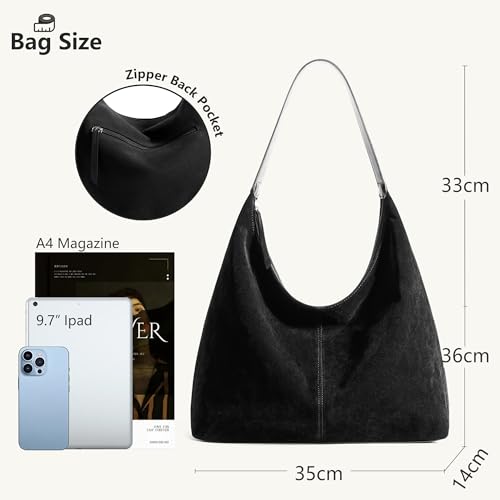 Image of KALIDI Casual Tote Bag Vegan Leather Hobo Zipper Work Bag Weekender Shoulder for Women Shoulder Travel Purse