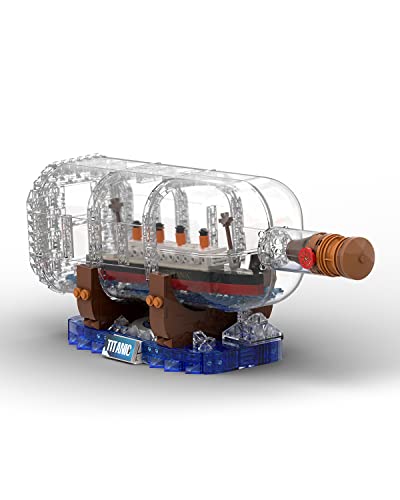 dOvOb Titanic Ship in a Bottle Building Blocks Set Creative Collectible Display Model Set Great Idea Gift Toy for Adults and Kids(878 PCS)