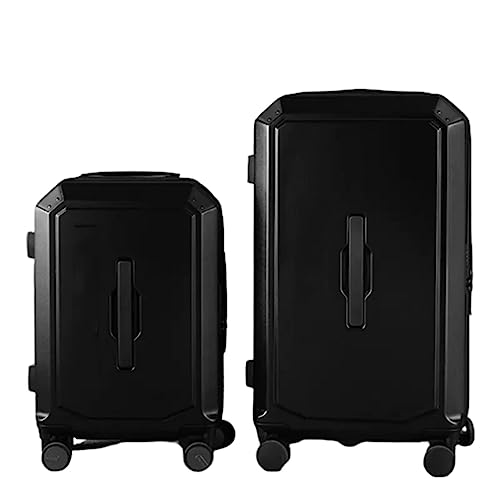 Travel Luggage Sets, Set of 2 Pieces of Suitcases with Wheels, Large-Capacity Storage Space, Multi-Level Adjustment Lever, Suitcase for Women,Gray (Black)