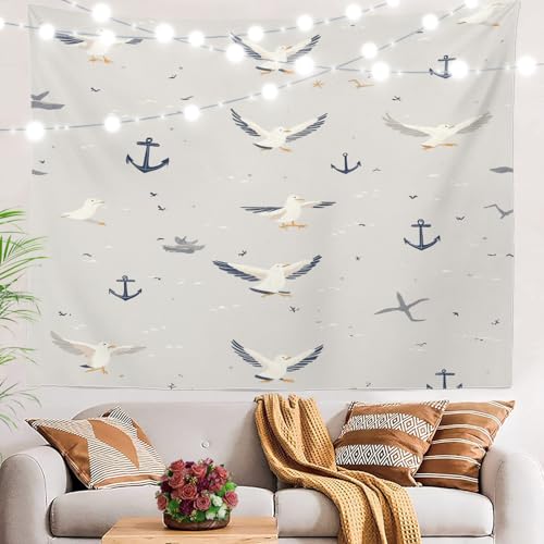 Tapisserie maritime côtière BaoNews grand drap mural polyester pour salon 130x150 cm