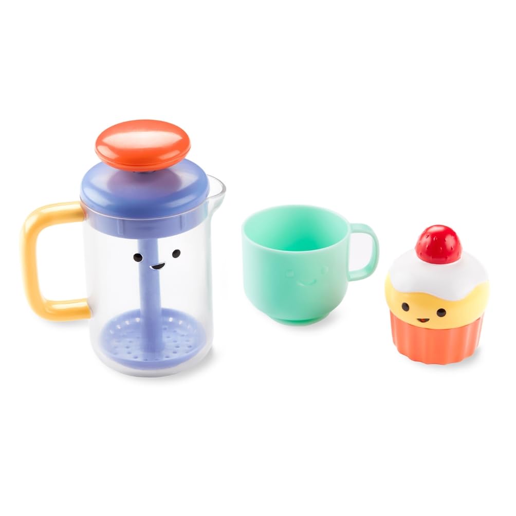 Skip Hop Tub to Table Café French Press Bath Toy for Kids, Pretend Play Water Toys, Multi-Color