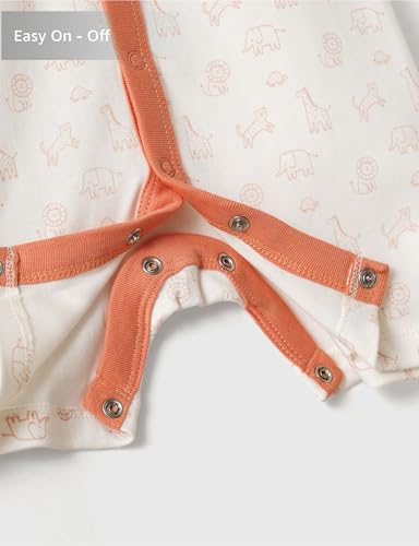 Image of Amazon Brand - Symbol Unisex 100% Cotton Half Sleeve Baby Rompers (Available in Pack of 3 & 6)