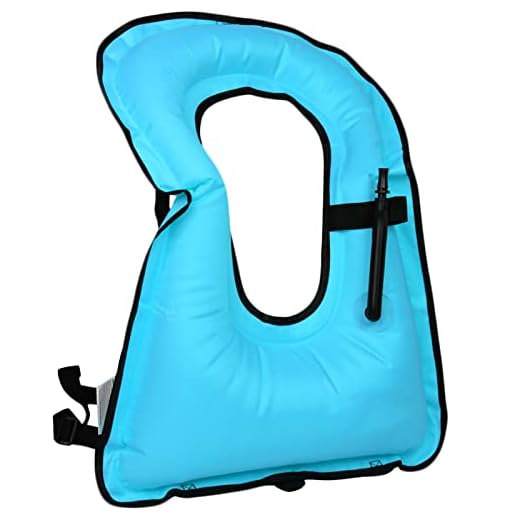Inflatable Snorkel Vest for Adults, Adjustable Light Snorkeling Jackets Safety Vests for Diving, Snorkeling, Swimming, Surfing (Up to 200 lbs Loading)