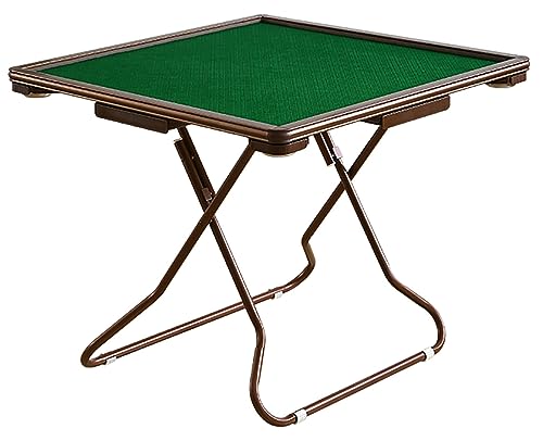 Tavolo pieghevole per 4 giocatori, tavolo da gioco portatile con portabicchieri e cassetto, tavolo da poker domino per casa e bar