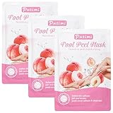 3 Paar Fußmaske, Anti Hornhaut Socken, Fußpflege für Hornhautentfernung Feuchtigkeit, Hornhautentferner Socken für Zarte Füße, Hornhaut Entfernen Fuß, Foot Peel Mask Fußpeeling (Wasserpfirsich)