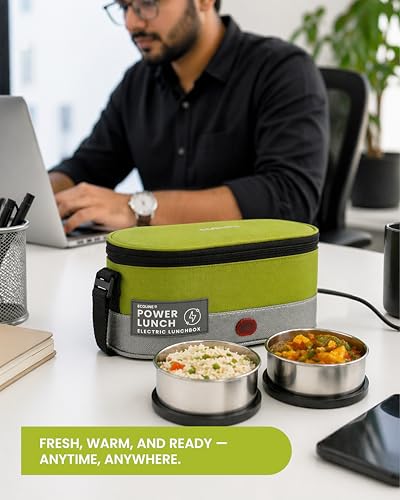 Image of Ecoline Q4, Electric Lunch Box,Capacity 1400ml (Green)