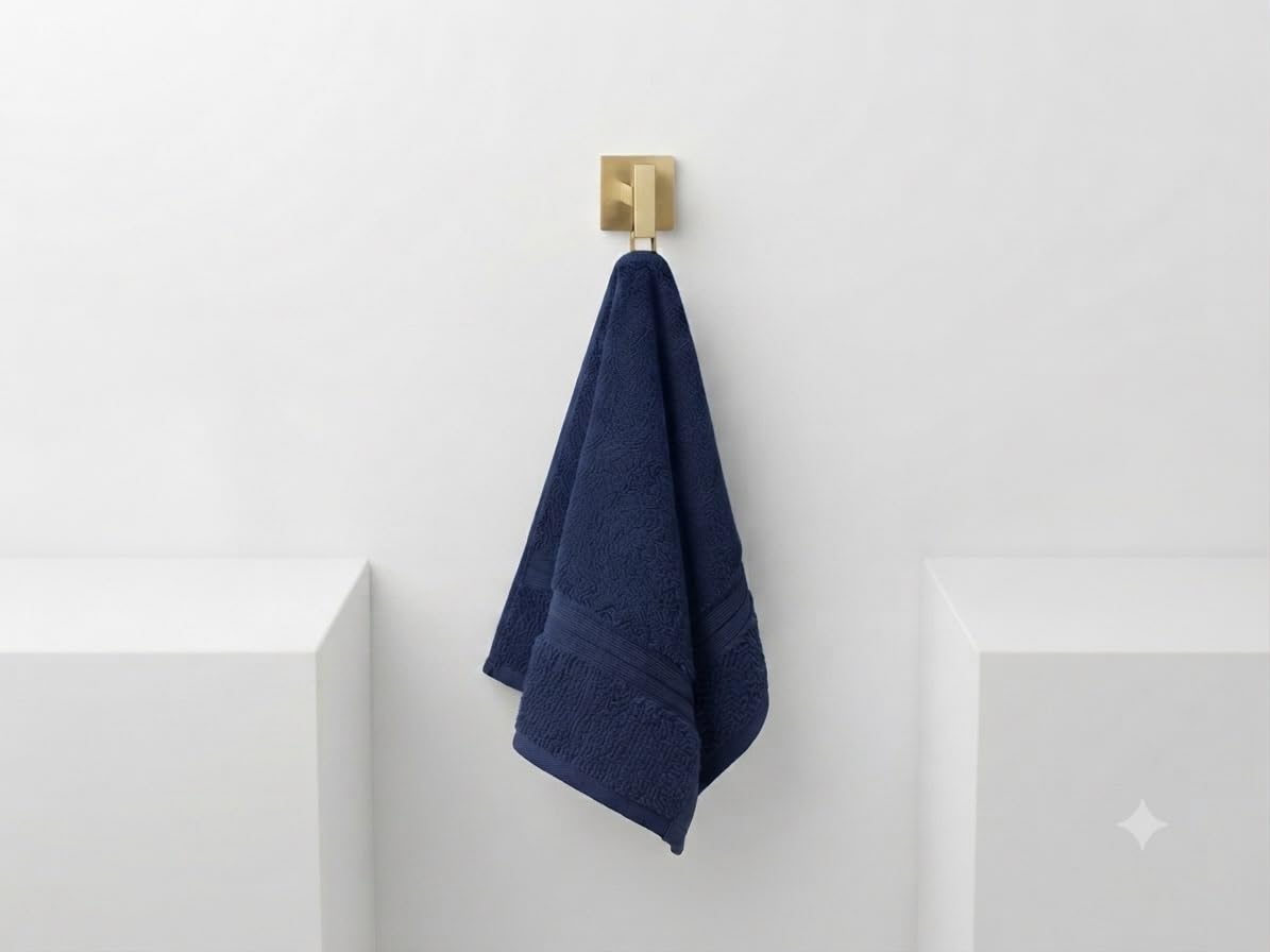 Pack of 3 Premium Cotton Face Napkins Navy Blue | 12x12 Soft Facial Towels | Absorbent Bathroom Cloth Set-image-31