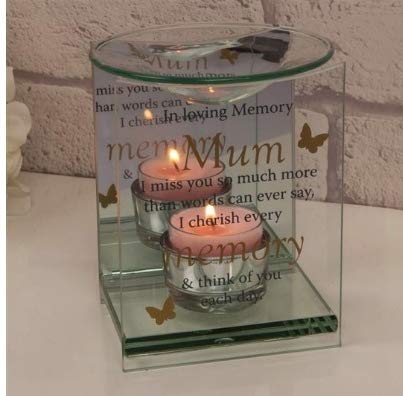 In Loving Memory MUM - Thoughts Of You Mirrored Memorial Oil Burner Wax Melt Warmer