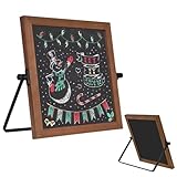 Umtiti 11'×11' Double-Sided Square Tabletop Chalkboard Sign Solid Pine Wood Framed with Adjustable Brackets Menu Message Board Double Sided Display Magnetic Surface Reversible (SMHB-SZ-2828,US)