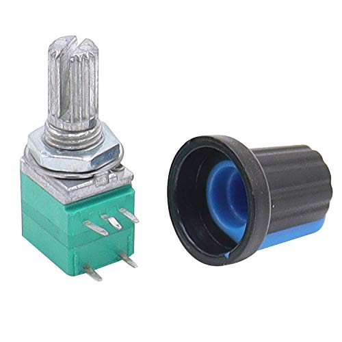 Twtade 12Pcs Single Linear Rotary Seal Amplifier Potentiometers Type With Switch 5K,10K,20K,50K,100K,500K（Each 2）Ohm Knurled Shaft 5Pin Rk097N-5-5K-500K #TOP3