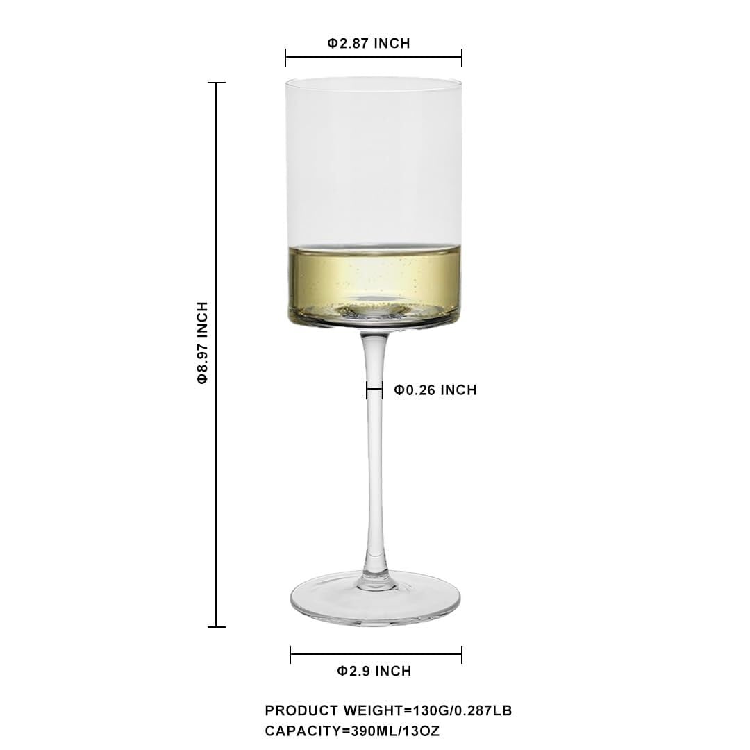 Set di 2 bicchieri da vino da 13 once, eleganti bicchieri in vetro soffiato a mano for vino rosso bianco, calici di alta qualità cristallini Bicchiere per bevande