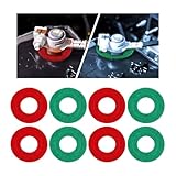 8PCS Car Battery Terminal Anti Corrosion Washers, Auto Fiber Shim Battery Terminal Protectors, 4 Red & 4 Green Battery Post Washer Fiber Washers for Protecting Battery Terminal