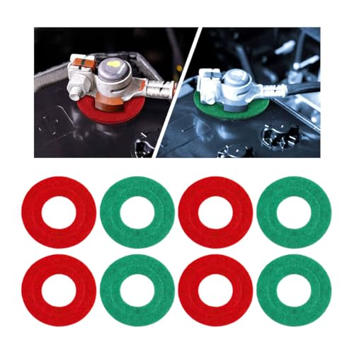 8PCS Car Battery Terminal Anti Corrosion Washers, Auto Fiber Shim Battery Terminal Protectors, 4 Red & 4 Green Battery Post Washer Fiber Washers for Protecting Battery Terminal