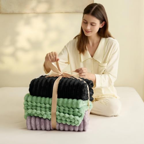 WAVVE Kuscheldecke 220x240, Flauschig Decke Fleecedecke für Bett - Grün – Ansicht 5