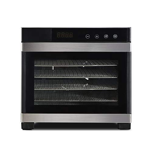Devanti Food Dehydrator, 6 Trays 650W Electric Excalibur Dehydrators Dryer Machine Oven Jerky Yogurt Fruit Maker Home Small Kitchen Appliances, Adjustable Timer From 0.5 To 24 Hours Silver