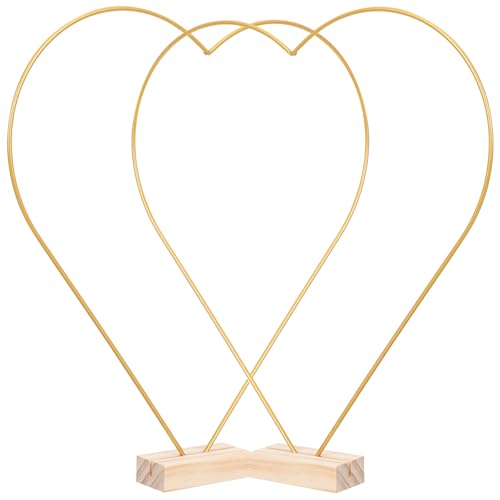 Aros de hierro con acabado dorado resistente y base de madera noble 2