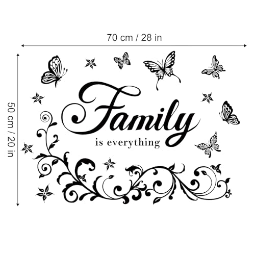 FUFUQUARE Family is Everything Wall Art Decals Butterfly Removable Inspirational Quotes Wall Stickers Living Room Bedroom Wall Decor by FUFUQUARE - Used condition - Image 4