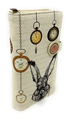 Shag Wear Pocket Watch Rabbit Large Animal Wallet for Women and Teen Girls Vegan Faux Leather Beige 7