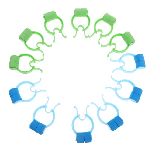 MUCKLILY Pinzas Domésticas 12 Piezas Azul y Verde Material Eva y Pom Compactas y para Prácticas De Respiración y Cuidado Nasal