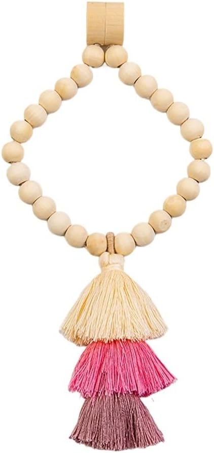 FMURY Three Color Tassel Hanging Tassel Beads Magnetic Buckle Curtain Buckle Curtain Strap(D)