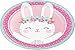 Creative Converting Party Supplies, Bunny Party Paper Plates, Plate Dinner, Multicolor, 8.75