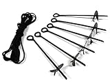 King Canopy 6-Piece Ground Anchor Kit,15-inch Steel Powder Coated, Auger Style w/100 feet of Rope, I