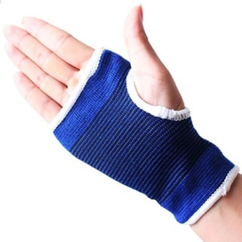 NiuLumea Set di attrezzi sportivi con protezioni per il palmo della mano, per uomo e donna, regolabile, antiscivolo, per esercizi, fitness, yoga, materiale lavorato a maglia, blu