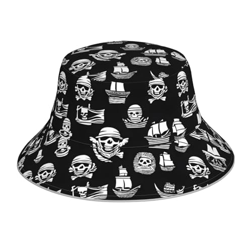 Chapeau bob réfléchissant imprimé pirates idéal pour vos festivals et sorties