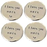 Generisch 4 Pcs Taschen Tokens, Basteln zum Valentinstag, I Love You More Münze, Pocket Love, Inspirierende Liebesgefühlsmünze, Romantik Paar Sammlung Kunst Geschenk Andenken für Ihren Freund