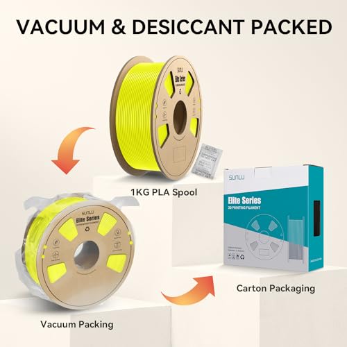Image of PLA Filament 1.75mm, Fit Most FDM 3D Printers, Neatly Wound 3D Printing Filament 1.75mm, Dimensional Accuracy + /- 0.02 mm, 1kg Spool (2.2lbs), Yellow