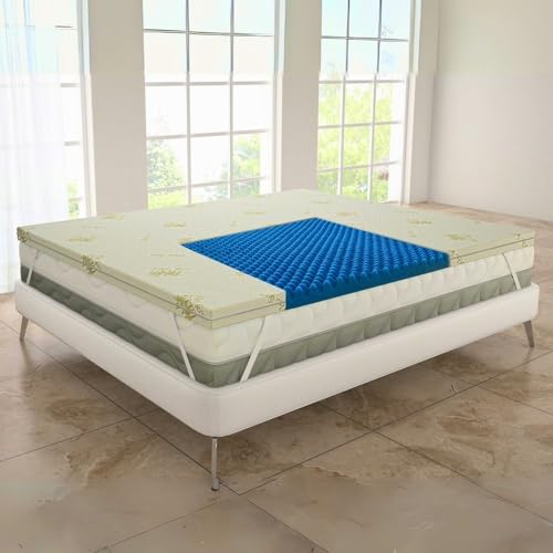 MAXIME MAISON - Topper Matrimoniale Sfoderabile, Topper Memory Foam 160x190 da 5cm in Aloe Vera, Adatto per Materasso Matrimoniale 160x190, Letto Matrimoniale 160x190, Sopra Materasso Made in Italy