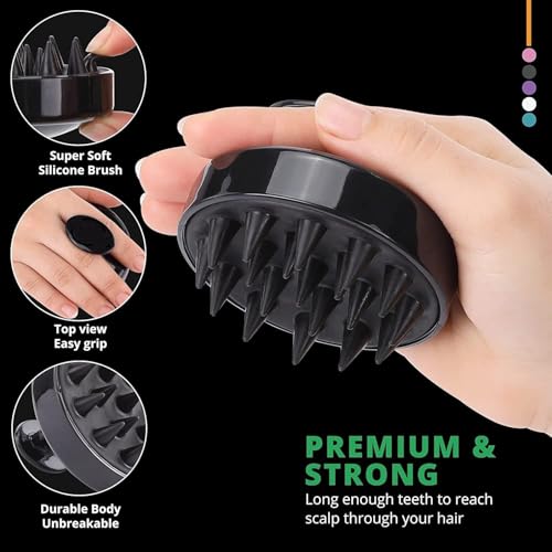 Image of Silicone Body Scrubber & Bath Brush for Deep Cleaning and Exfoliation | Soft Bristles, Non-Slip Grip, Hygienic & Reusable Body Exfoliator for Men & Women (Bath Combo)