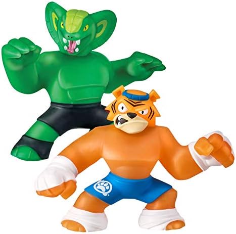 Heroes of Goo Jit Zu 2 Pack of Glow in The Dark Action Figures, Tygor Vs Viper